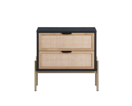 Sunpan - Artezia Avida Nightstand - Gold - Black/Natural - 107163 view 2
