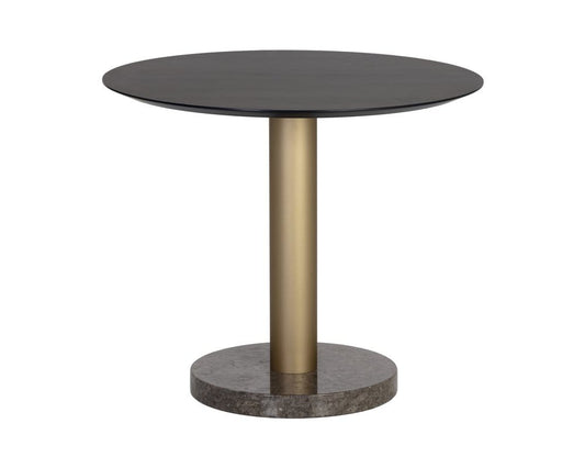 Sunpan - Artezia Monaco Bistro Table - Gold - Grey Marble / Charcoal Grey - 35.5in - 105878 view 2