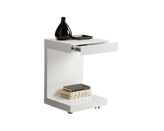 Sunpan - Ikon Bachelor End Table - High Gloss White - 36556 veiw 2