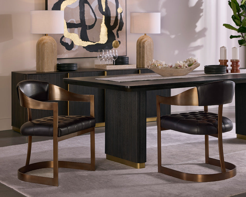 Sunpan - Ikon Beaumont Dining Armchair - Antique Brass - Cantina Black - 111103 view 9