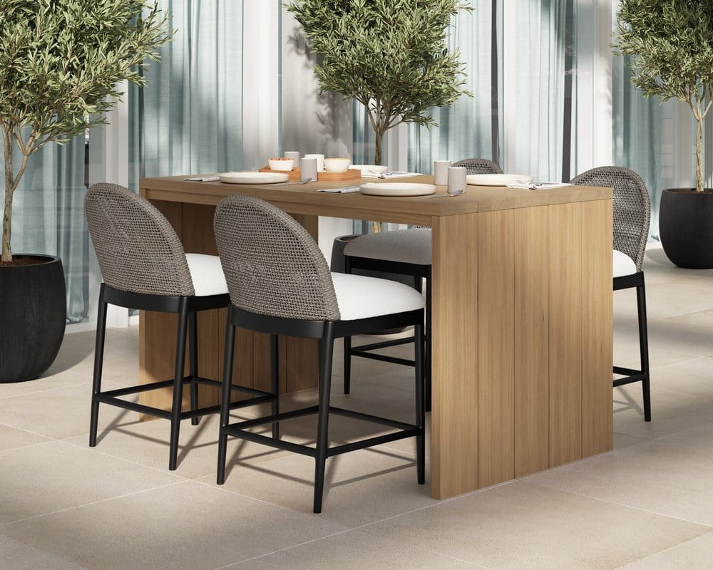 Sunpan - Calandri Counter Stool - Black - Louis Cream - 111683 view 9
