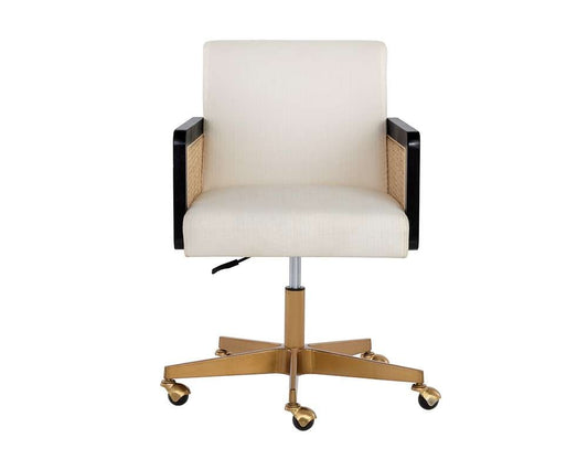 Sunpan - Claudette Office Chair - Linoso Ivory - 108839 veiw 2