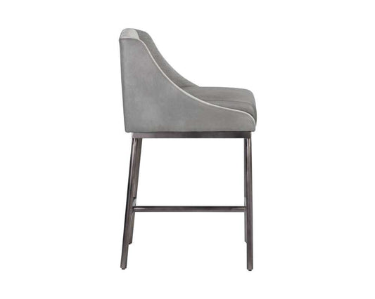 Sunpan - Ikon Dalary Counter Stool - Bravo Metal / Polo Club Stone - 106032 veiw 2