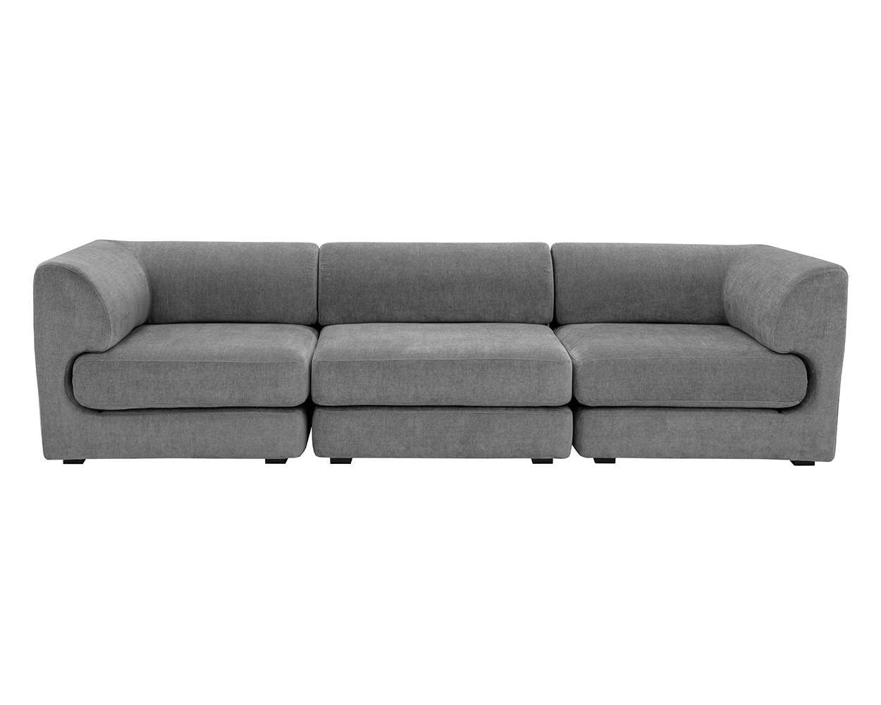 Sunpan - Harmony 3pc Modular Sectional Sofa in Danny Dark Grey - 107900_107899_107899 veiw 1