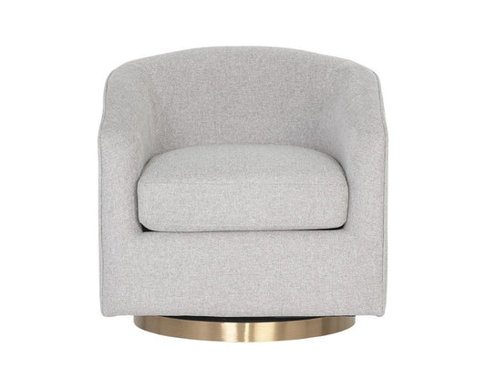 Sunpan - Hazel Swivel Lounge Chair - Gold - Belfast Heather Grey - 106561 view 2