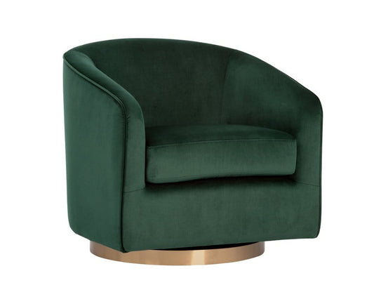 Sunpan - Hazel Swivel Lounge Chair - Gold - Deep Green Sky - 103999 view 2