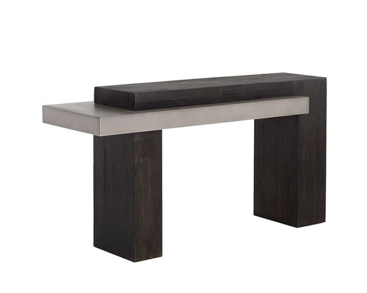 Sunpan - Solterra Herriot Console Table - Dark Brown / Grey - 108549 veiw 2