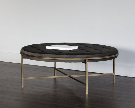 Sunpan - Irongate Ethel Ottoman Round - Piccolo Pebble - 102772 view 2