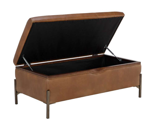 Sunpan - 5West Kael Storage Bench - Tobacco Tan - 109900 veiw 2