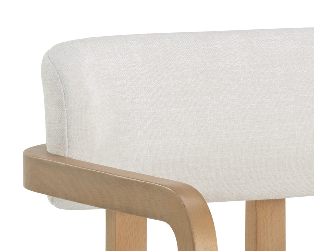 Sunpan - Westport Madrone Dining Armchair - Rustic Oak - Heather Ivory Tweed - 111584_CLOSEOUT view 8