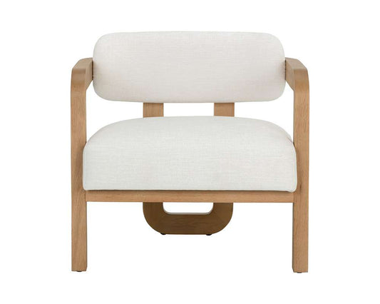 Sunpan - Westport Madrone Lounge Chair - Rustic Oak - Heather Ivory Tweed - 111586 veiw 2