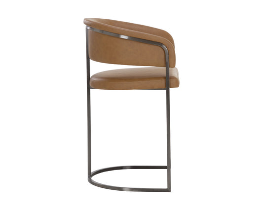 Sunpan - Ikon Marris Counter Stool - Gunmetal - Milliken Cognac - 110907 view 2