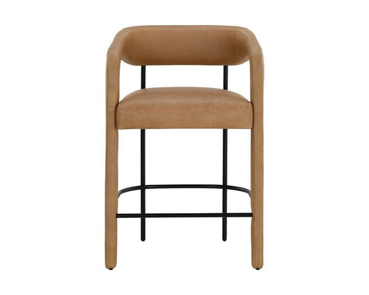 Sunpan - Westport Mavia Counter Stool - Ludlow Sesame Leather - 111454 veiw 2