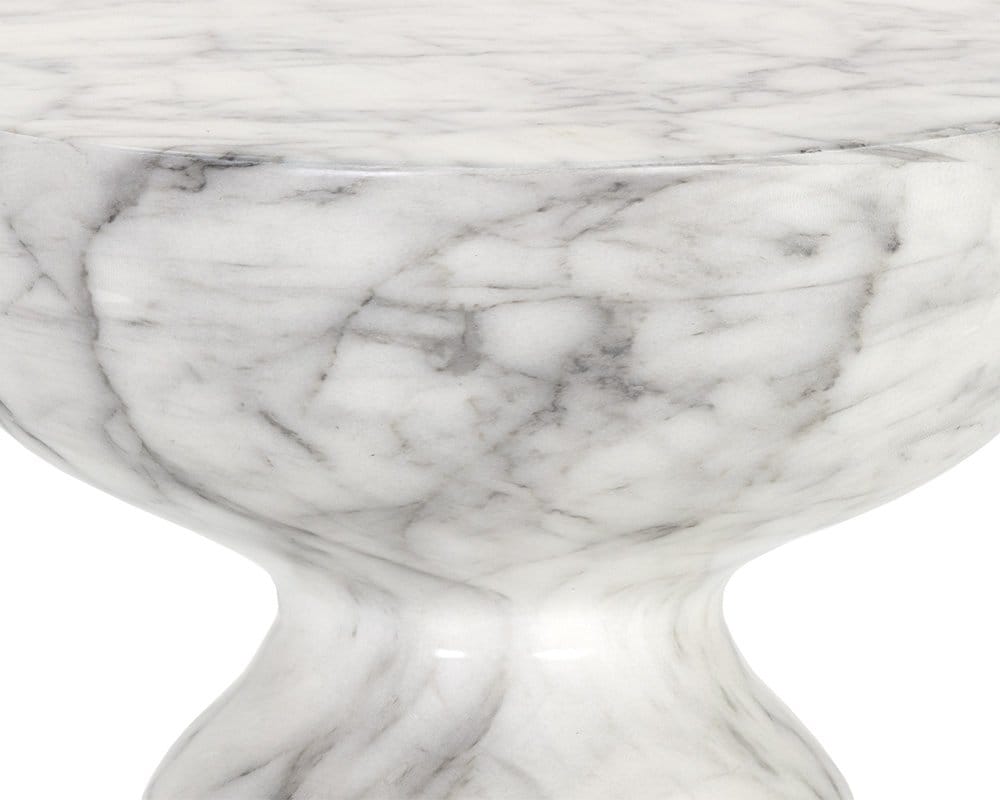 Sunpan - MIXT Goya End Table - Marble Look - White - 106284 view 4