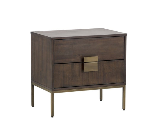 Sunpan - MIXT Jade Nightstand - Antique Brass - Dark Mango - 102922 view 2