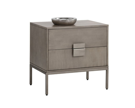 Sunpan - MIXT Jade Nightstand - Antique Silver - Ash Grey - 104100 view 2