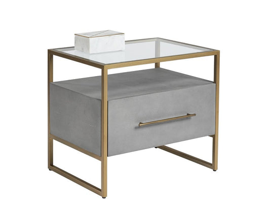 Sunpan - MIXT Venice Nightstand - Grey Shagreen - 105442_CLOSEOUT view 2