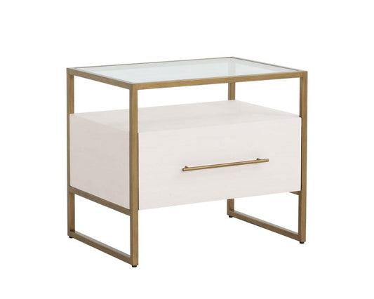 Sunpan - MIXT Venice Nightstand - Oyster Shagreen - 108148_CLOSEOUT view 2
