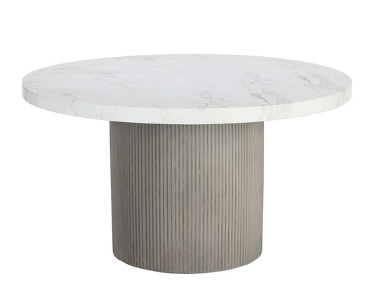 Sunpan - Nicolette Dining Table - Light Grey - Marble Look 55in - 110480_CLOSEOUT veiw 2