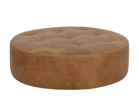 Sunpan - Nilda Ottoman - Camel Leather - 109015 view 2