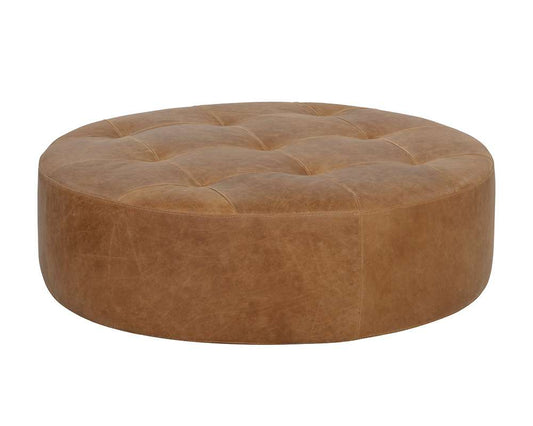 Sunpan - Nilda Ottoman - Camel Leather - 109015 veiw 2