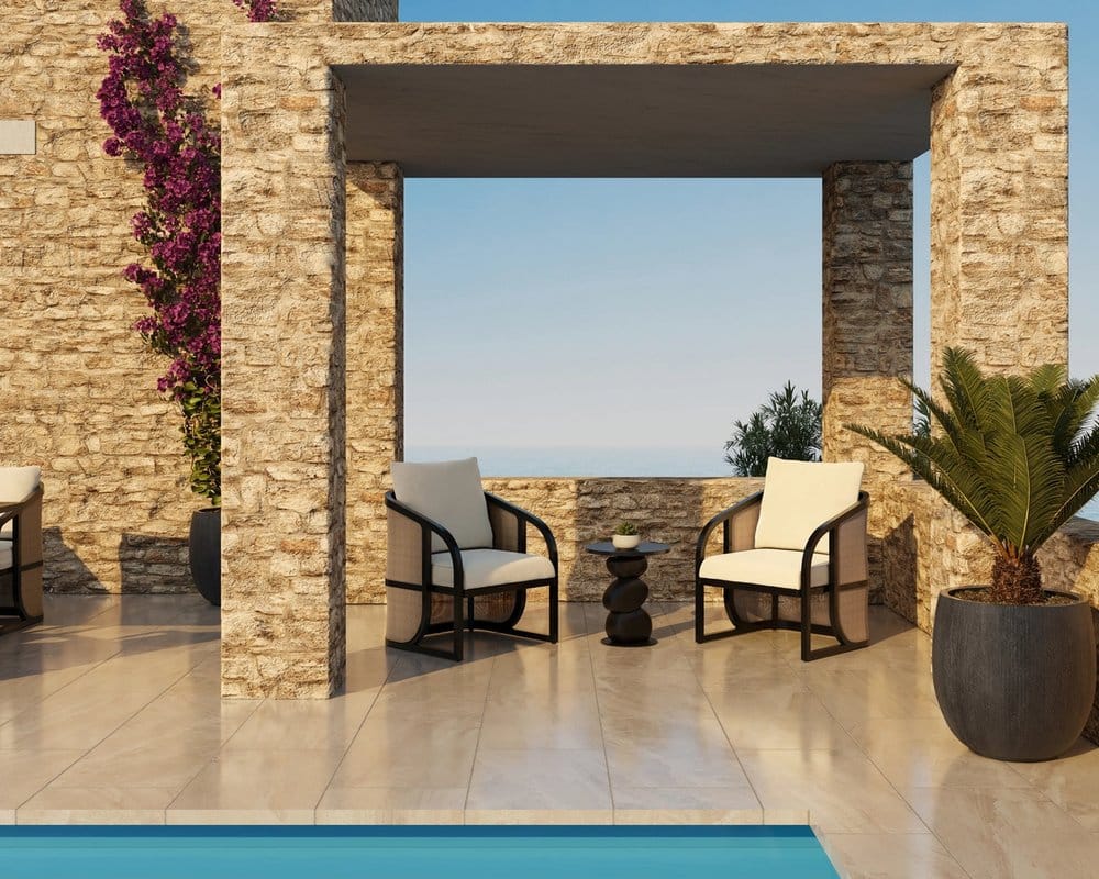 Sunpan - Palermo Lounge Chair - Charcoal - Stinson Cream - 111044_CLOSEOUT view 8