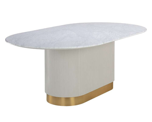 Sunpan - Ikon Paloma Dining Table - Oval - White Marble 84in - 110254 veiw 2