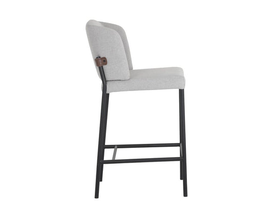 Sunpan - Pearce Counter Stool - Light Grey / Bravo Cognac (Set Of 2) - 107962 view 2