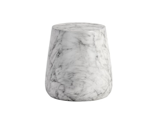 Sunpan - Solterra Aries Side Table - Marble Look - White - 106402 view 2