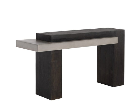 Sunpan - Solterra Herriot Console Table - Dark Brown / Grey - 108549 view 2