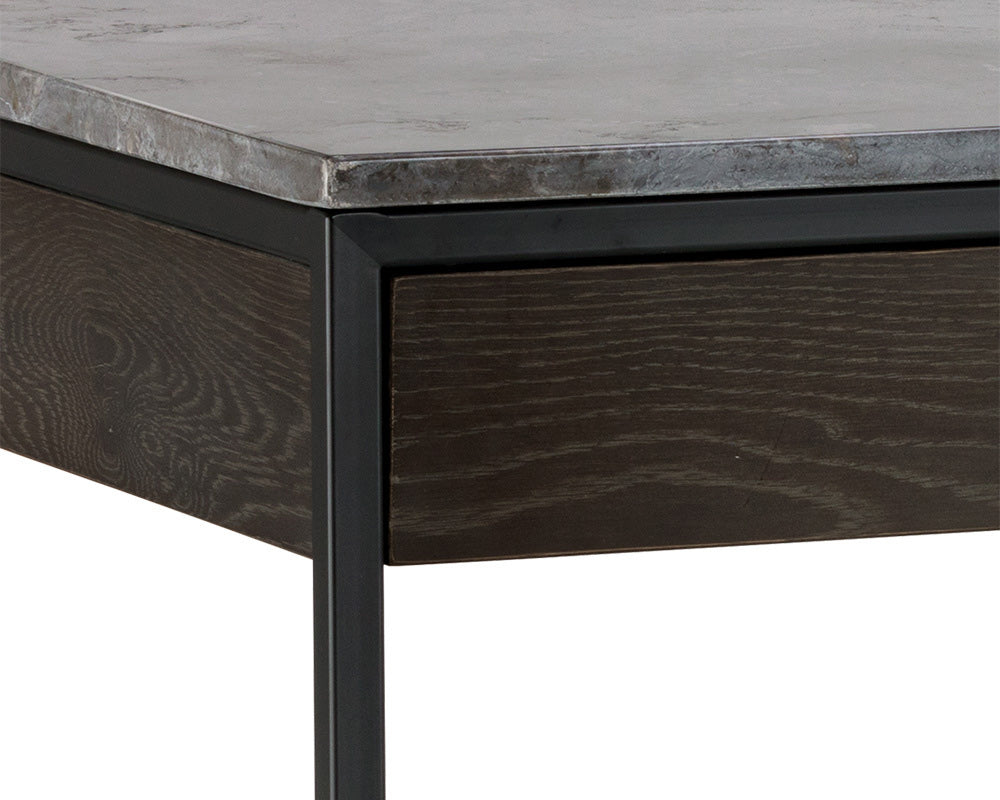 Sunpan - Artezia Stamos Desk - Black - Grey Marble / Charcoal Grey - 104634 view 5
