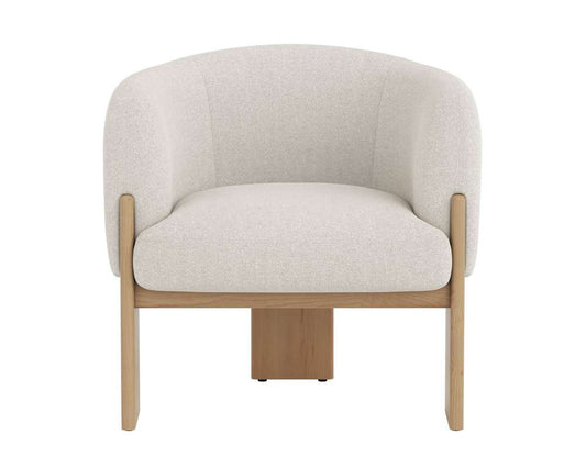 Sunpan - Trine Lounge Chair - Rustic Oak - Dove Cream - 111088 veiw 2
