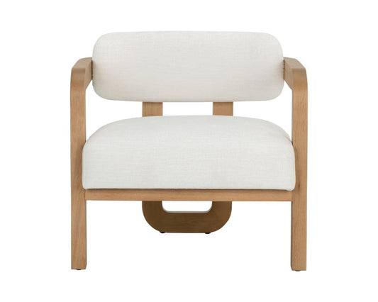 Sunpan - Westport Madrone Lounge Chair - Rustic Oak - Heather Ivory Tweed - 111586_CLOSEOUT view 2