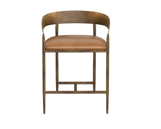 Sunpan - Zanatta Counter Stool - Tan Leather - 111796 view 2