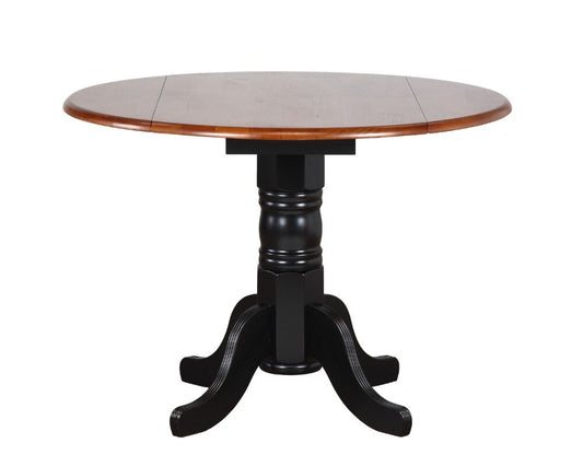 Sunset Trading - 3 Piece 42in Round Drop Leaf Dining Set with Arrowback Chairs - DLU-TPD4242-820-BCH3PC veiw 2