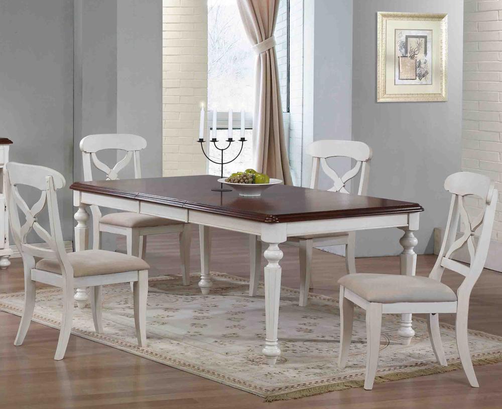 Sunset Trading - 5 Piece Andrews Butterfly Leaf Dining Table Set in Antique White - DLU-ADW4276-C12-AW5PC veiw 1