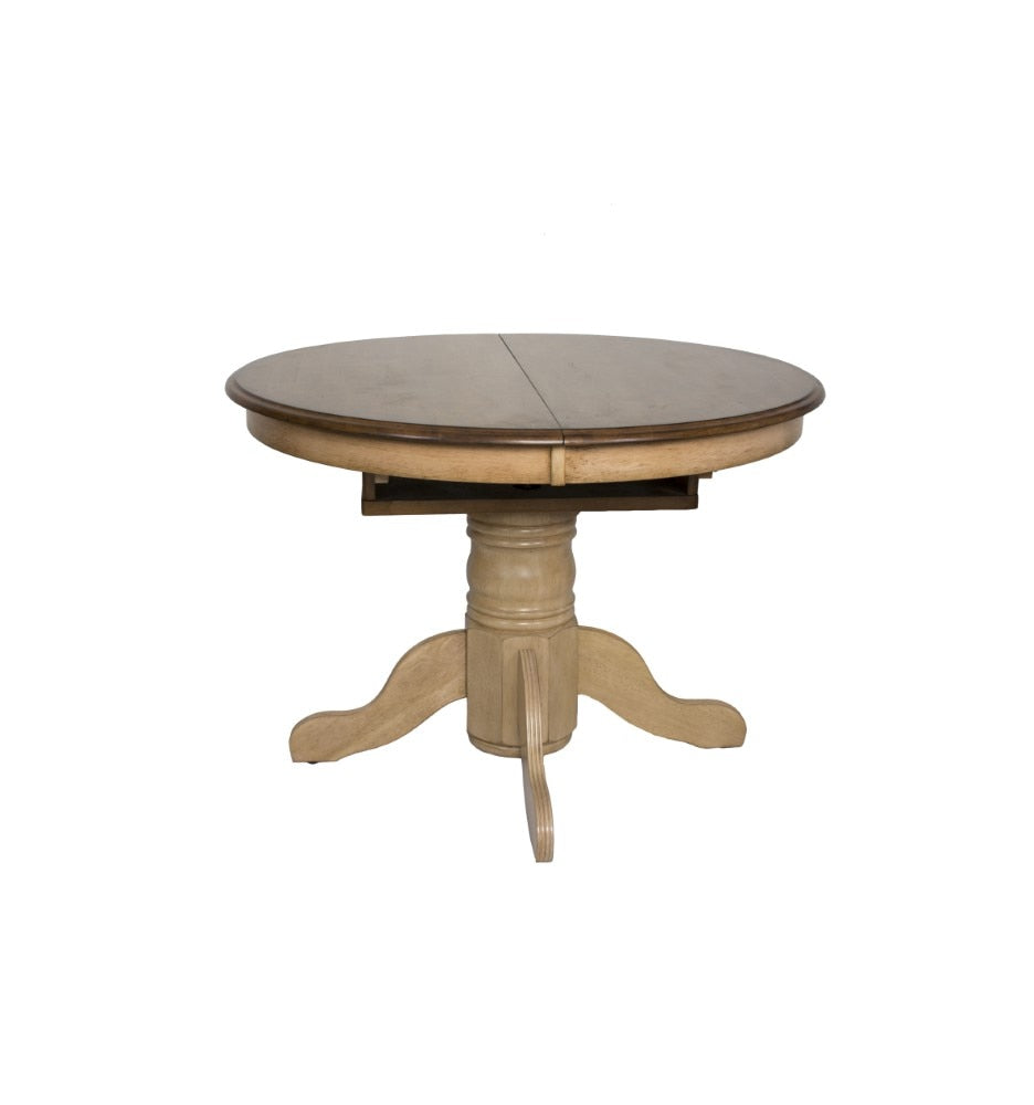 Sunset Trading - 5 Piece Brook Round or Oval Butterfly Leaf Dining Set with Napoleon Chairs - DLU-BR4260-C50-PW5PC veiw 4