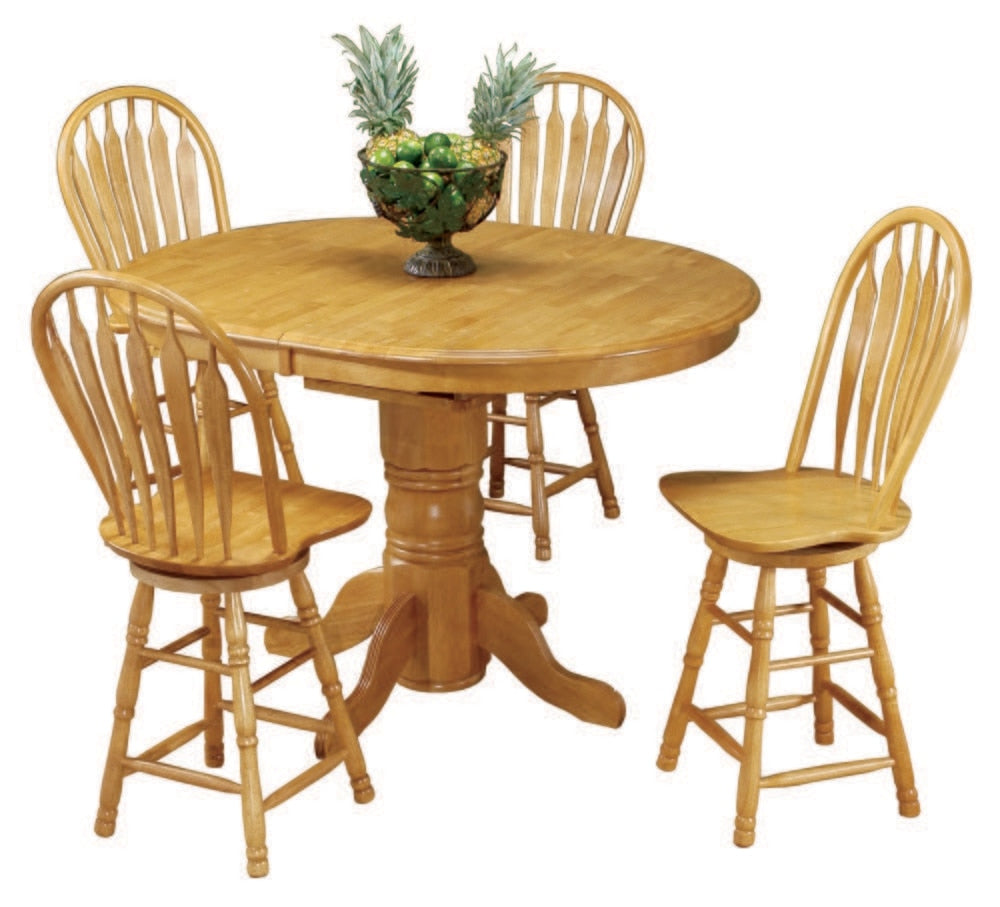 Sunset Trading - 5 Piece Pedestal Butterfly Leaf Pub Table Set with Swivel Barstools - DLU-TBX4266CB-B24-LO5PC veiw 1