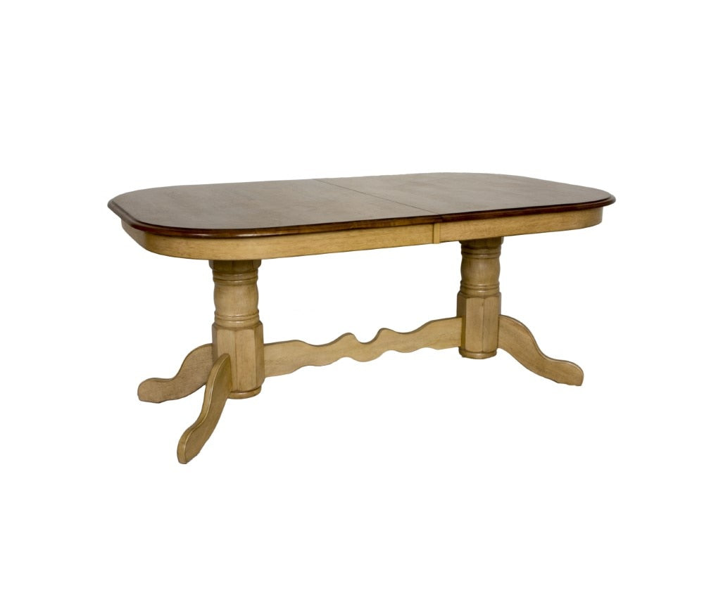 Sunset Trading - 7 Piece Brook Double Pedestal Extension Dining Set with Napoleon Chairs - DLU-BR4296-C50-PW7PC veiw 4