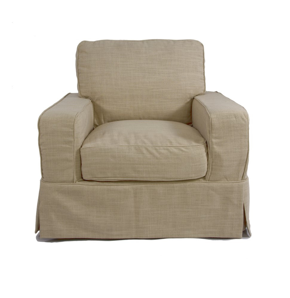 Sunset Trading - Americana Slipcovered Chair and Ottoman in Linen - SU-108520-30-466082 veiw 2