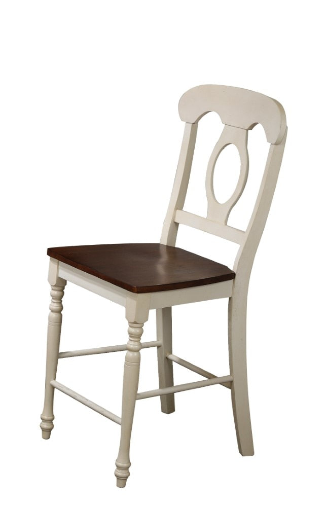 Sunset Trading - Andrews 3 Piece 42 Round Drop Leaf Pub Table Set With Napoleon Stools - DLU-ADW4242CB-B50-AW3PC veiw 6