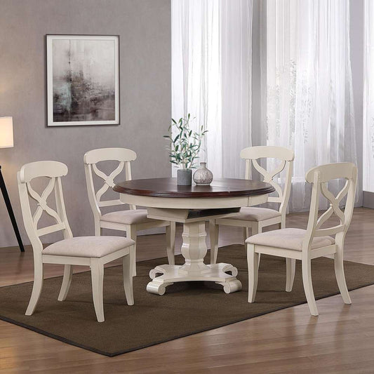 Sunset Trading - Andrews 5 Piece 48in Round or 66in Oval Extendable Dining Set - DLU-ADW4866-C12-AW5P veiw 2