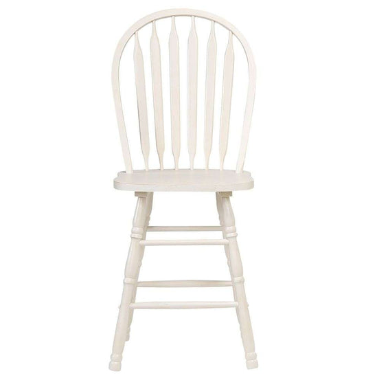 Sunset Trading - Andrews Arrowback Windsor 24in Barstool Antique White Solid Wood Counter Height Stool (Set of 2) - DLU-ADW-B824-AW-2 veiw 2