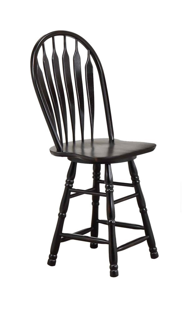 Sunset Trading - Black Cherry Selections 3 Piece Drop Leaf Pub Table Set With 24 Swivel Barstools - DLU-TPD4242CB-B24-AB3PC veiw 5