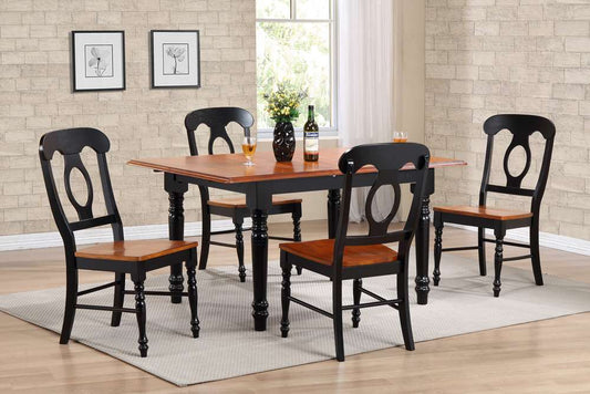 Sunset Trading - Black Cherry Selections 5 Piece 60in Rectangular Extendable Dining Set Napoleon Chairs - PK-TLB3660-C50-BCH5P veiw 2