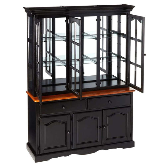 Sunset Trading - Black Cherry Selections Treasure Buffet and Lighted Hutch - DLU-22-BH-BCH veiw 2