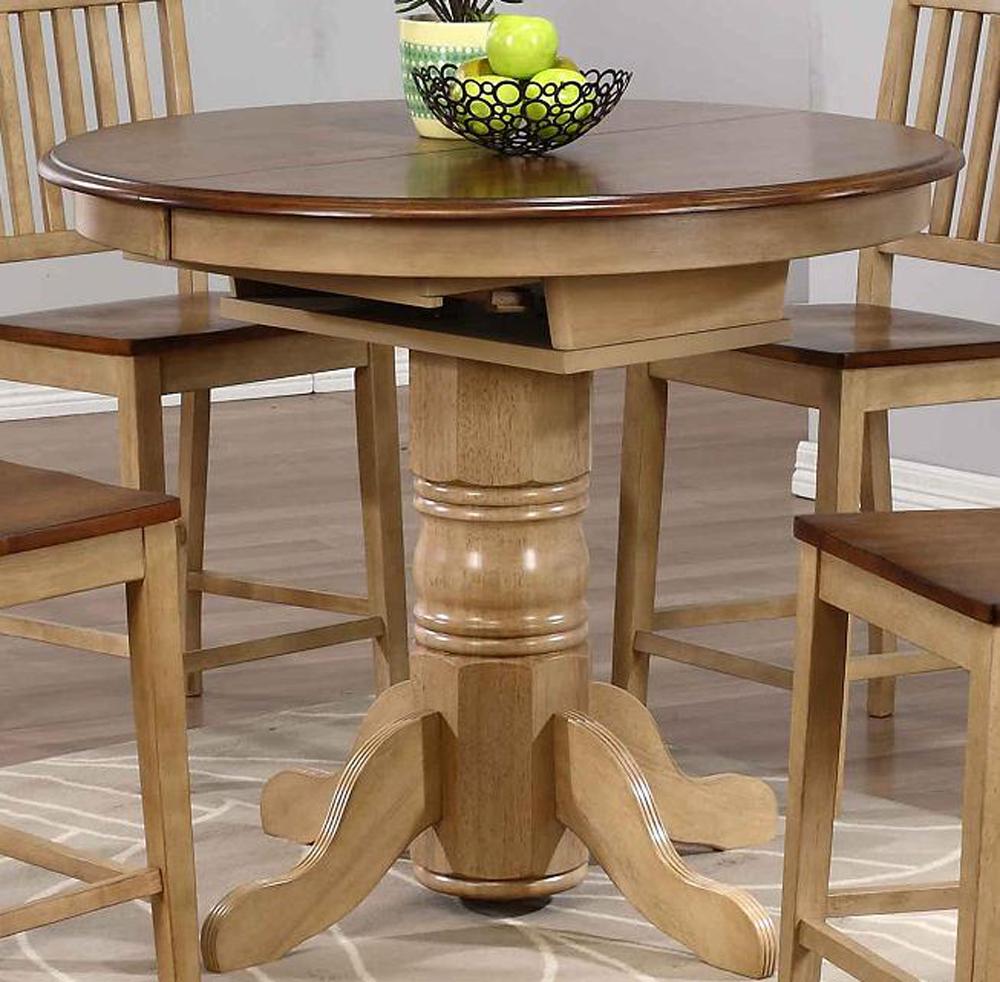 Sunset Trading - Brook Round or Oval Extension Pub Table - DLU-BR4260CB-PW veiw 2