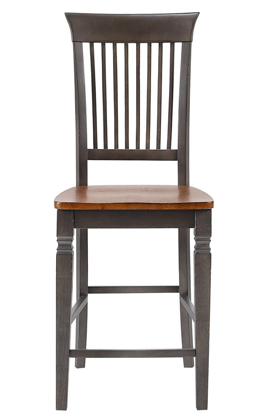 Sunset Trading - Dakota Slat Back Bartools (Set of 2) - Distressed Brown and Ash Gray - DLU-DK-B70-TA-2 veiw 2