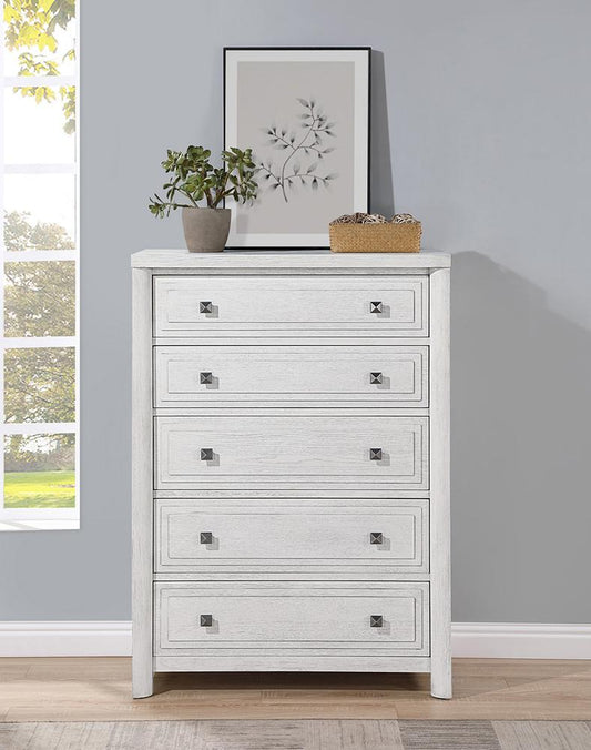 Sunset Trading - Dover 5 Drawer 58in Tall Chest - Cerused Dove White - AG-638-681N veiw 2