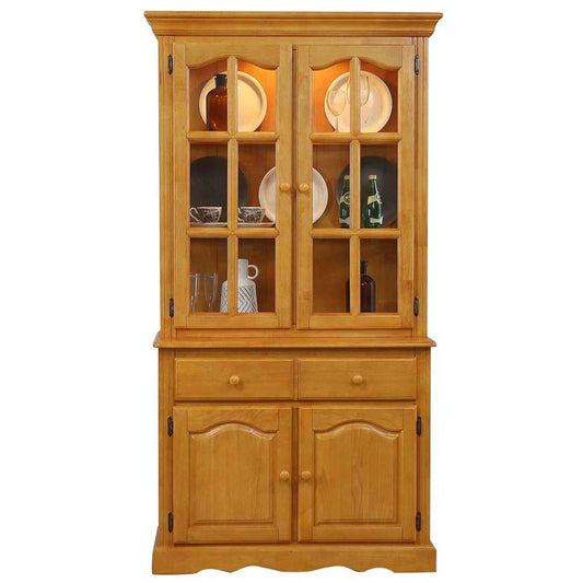 Sunset Trading - Keepsake Buffet and Lighted Hutch in Light Oak Finish - DLU-19-BH-LO veiw 2